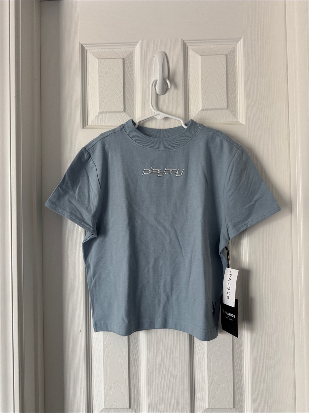 PLAYBOY Light Blue Kids' Logo Short Sleeve Tee